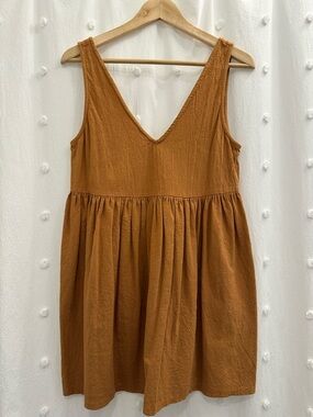 Carly Jean Los Angelas - Rust V-Neck Sleeveless Babydoll Tunic